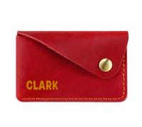 Personalised Leather Card Holder, Personalised Small Coin Purse for Women - Custom Engraved Vintage Leather Wallet, Handmade Minimalist Gift for Her Mum Sister (Red)