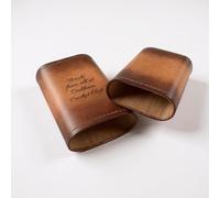 Personalised Leather Cigar Case, 3-Cigar Capacity, Antique Tan, Portable Pocket Design