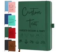 Personalised Leather Journal with 7 Engraved Designs & 8 Colors - A5/B5 Customisable Name/Text/PhotoTravel Notebook for Women Men, Business Gifts, Students, Teachers