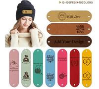 Personalised Leather Labels for Crochet Items,Handmade with Love Tags,Custom Name Tags for Clothes,Custom Tags for Knit Items,Perfect for Hats Beanies Scarves & More (2.5×0.6-C)