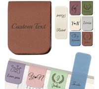 Personalised Leather Magnetic Bookmark with Name Initials Custom Book Marks Clip Customised Gifts for Reading Women Book Lovers Reader-Initials