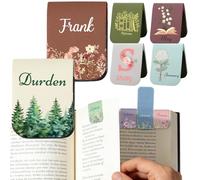Personalised Leather Magnetic Bookmarks with Name Monogram,Custom Magnetic Book Marks, Magnetic Bookmark Clip Customised for Readers Book Lovers Women Gifts style4