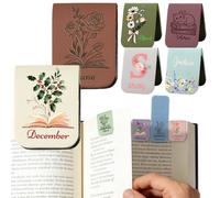Personalised Leather Magnetic Bookmarks with Name Monogram,Custom Magnetic Book Marks, Magnetic Bookmark Clip Customised for Readers Book Lovers Women Gifts style2