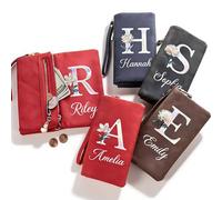 Personalised Leather Purse for Women, Custom Name Pearl Laser Birth Flower Tri-Fold Small Purses with Wristlet, Travel Wallet Long Coin Purse Clutch Cell Phone Bags Gift for Mom Wife Grandma