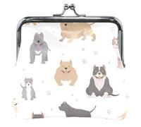 Personalised Leather Wallet with Cute American Bully Dogs, Cute American Bully Dogs, Classic, Cute American Bully Dogs, Classic, Cute American Bully Dogs, Classic