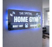 Personalised LED Gym Mirror Sign - Custom Home Gym Wall Light - Multi Colour LED with Remote - Man Cave, Garage Gym & Fitness Room Decor
