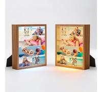 Personalised LED Photo Frame, Custom Photo Light Box with Wooden Frame and Printed Acrylic Panel for Anniversary, Birthday, Wedding, Christmas - 6-IMAGES