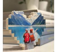 Personalised LEGO Heart Shape Photo Block Puzzle Medium