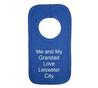 Personalised Leicester City Fc Football Style Baby Bib - Me and My Grandad Love - Beautifully Embroidered Gift