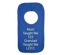 Personalised Leicester City Style BIB - Grandad Taught Me 123 - Beautifully Embroidered Gift