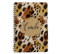 Personalised Leopard Print Design - Custom Name Gift - Animal Print Style - Unique Customised Present for Him-Her, Kids, Friends & Family, A5 Notebook, Personal Diary, Blank Diary.