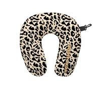 Personalised Leopard Print - Travel Neck Pillow - Neck Support Cushion