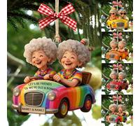 Personalised Let's Be Friends 'Til We're Old & Bonkers Christmas Ornament Custom Name Funny 2D Acrylic Best Friends Hanging Ornament Friendship Decor Gift For Friend Bestie Xmas (style 20)