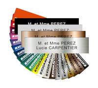 Personalised Letter Box Plaque 10 x 2.5 cm - 27 Colours to Choose From - Name on Engraved Label for Home Office - Durable PVC Adhesive - Metal Finishes