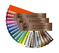 Personalised Letter Box Plaque with Number - 10 x 2.5 cm - Name on Engraved Label for Home Office - Heavy Duty PVC Adhesive - Brushed Bronze