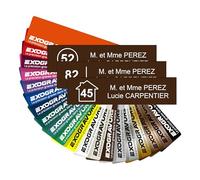 Personalised Letter Box Plaque with Number - 10 x 2.5 cm - Name on Engraved Label for Home Office - Strong Adhesive PVC - Brown