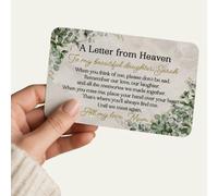Personalised Letter from Mum in Heaven Metal Wallet Card Memorial Keepsake