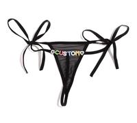 Personalised Letter T Thong for Women Customized Crystal Letter Name Lace Up G-String Panties,DIY Colorful Letters Underwear,Custom Bikini Body Wedding Jewelry Gifts for Her,Black,One Size