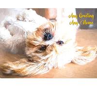 Personalised Lhasa Apso Art Greeting Card (Birthday, Mothers Day, Fathers Day, Christmas, Blank) - Custom Card for Him Her Male Female Family Kids