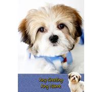 Personalised Lhasa Apso Dog Greeting Card (Birthday, Mothers Day, Fathers Day, Christmas, Blank) - Custom Card for Him Her Male Female Family Kids