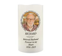 Personalised Light in Our Hearts Memorial Photo Upload LED Candle Loving Memorial Memory Remembrance