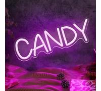 Personalised Light Up Sign "CANDY" Aesthetic Bedroom Wall Decor Led Light for Bedroom Personalized Neon for Family Birthday Party Bedroom