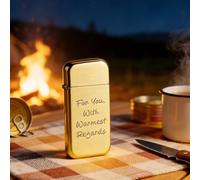 Personalised lighters for men/Women with Boxes,Custom cigar lighter with Message, Metal Flip Windproof, Gifts petrol lighter Birthday Valentine's Day New year Father's Day (Gold)