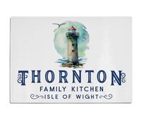 Personalised Lighthouse Chopping Board Seaside Glass Worktop Saver Cutting Kitchen Surface Protector Beach House - 30 x 40cm Holiday Home Birthday Gift Homewarming Decor Light Houses KCH78