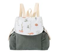 Personalised Lightweight Woodland Animal School Bag with Pockets (Green)