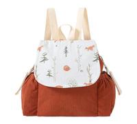 Personalised Lightweight Woodland Animal School Bag with Pockets (Orange)