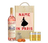 Personalised Lillet Rose Vermouth Wine Gift Set with Fever Tree Tonics