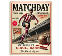 Personalised Lincoln Football Metal Wall Sign, Match Day Programme, Vintage Club Retro Fan Plaque, Kick Off, Man Cave Home Bar Decor Dad Birthday Gift - PCS51