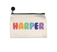 Personalised Linen Coin Purse Gift, Custom Kids Name First Wallet Purse | Handmade in the UK | Gift for Son, Daughter, Niece, Nephew, Grandson, Granddaughter | Birthday, Back to School