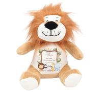 Personalised Lion with Name - Jungle Animal Soft Toy for Baby, Toddler, Child, Kids, Babies Safari Animal Message Birthday Christening Christmas Birth Memory Keepsake
