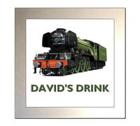 Personalised LNER No.4472 "THE FLYING SCOTSMAN" Steam Locomotive Glass Drinks Coaster