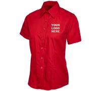 Personalised Logo Embroidered Uneek UC712 Ladies Poplin Half Sleeve Shirt