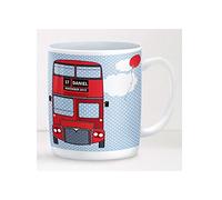 Personalised 'London Bus' Mug ~ A fun design with a smart red London bus - a lovely gift with a truly patriotic British feel, perfect for Christmas or birthday!