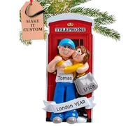 Personalised London Ornament 2025 - Fast & Free 24h Customisation - Couple Christmas Ornaments for Tree - Custom Gift Wrapped Travel Souvenir Keepsake for Honeymooners, Travelers, Holidaymakers