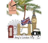 Personalised London Ornament 2025 - Fast & Free 24h Customisation - Travel Christmas Ornaments for Tree - Custom Gift Wrapped Souvenir Keepsake for Travelers, Holidaymakers