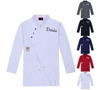 Personalised Long Sleeves Chef Jacket for Men Women Mesh Breathable Fabric Stain-Resistant Chef Coat with Custom Embroidery Kitchen Workwear for Baking, Catering, Restaurant, Hotel