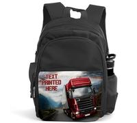 Personalised Lorry Backpack Adult Black Work Bag Rucksack Mens Travel Weekend Bag Gym Bag Trucker Driver Birthday Gift LB002