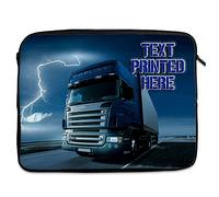 Personalised Lorry Tablet Sleeve Laptop Case Girls iPad Zip Pouch Protective Carry Travel Bag Truck Driver Birthday Gift LB004 (Medium 10” - 13.5”)