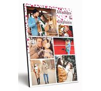 Personalised Love Collage Wooden Wall Art A4 Photo Print 6mm MDF Gift for Valentine's Day Weddings Anniversaries Couples Romantic Gift