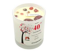 Personalised Love Gift for 40th Anniversary Candle with Love Birds (Paris Garden)