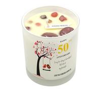 Personalised Love Gift for 50th Anniversary Candle with Love Birds (Paris Garden)