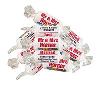 Personalised Love Heart Sweets Wedding Favours Just Married Thank You Table Favours x 40