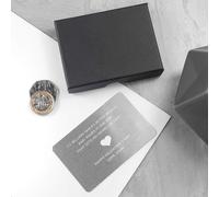 Personalised Love Note Metal Wallet Keepsake in Silver