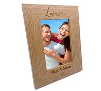 Personalised Love Photo Frame Gift With Heart Portrait Engraved Wooden (8 x 10 Inch)