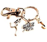 Personalised 'Love to Run' Keychain with Initial, Runner Keyring, Jogger Keychain, Keep Fit Bag Charm