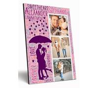 Personalised Love Word Cloud A4 Wooden Wall Art Photo Print Word Art Gift Valentine's Day Weddings Anniversaries